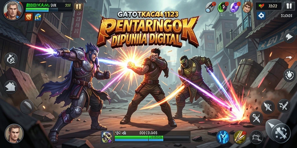 Tampilan utama gameplay GATOTKACA123 menampilkan pertarungan yang seru.