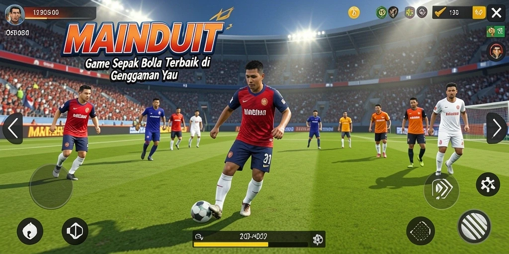 Gameplay <strong>MAINDUIT</strong> dengan aksi sepak bola yang mendebarkan dan grafis menakjubkan.