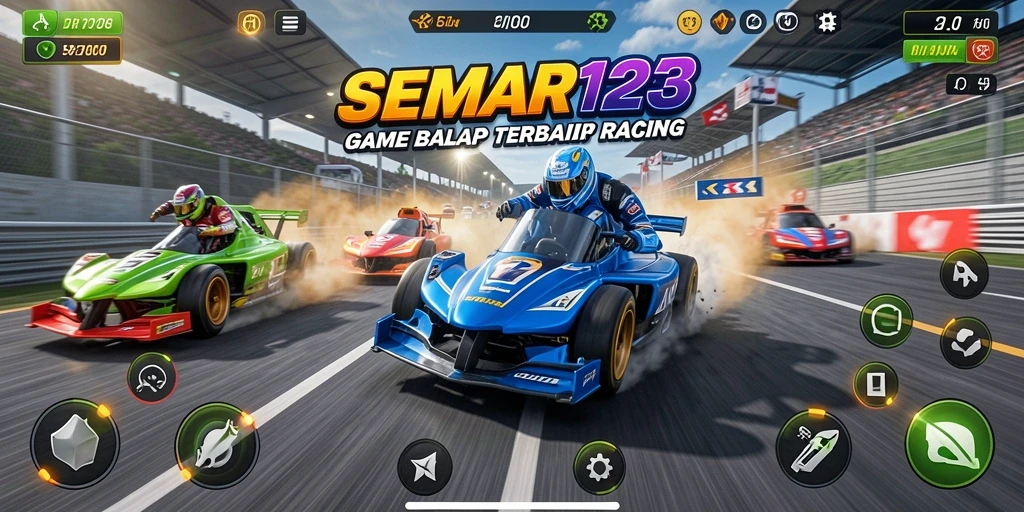 Gameplay seru dari SEMAR123 dengan mobil-mobil balap yang menantang.