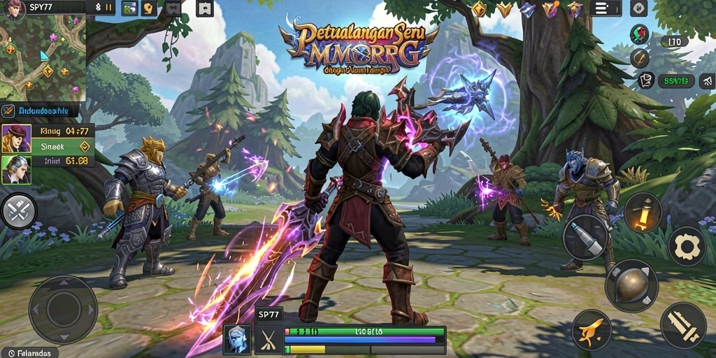 Tampilan gameplay menarik dari SPY77 dalam dunia MMORPG.