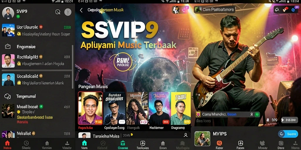 Tampilan gameplay SVIP9 dengan berbagai fitur musik menarik.