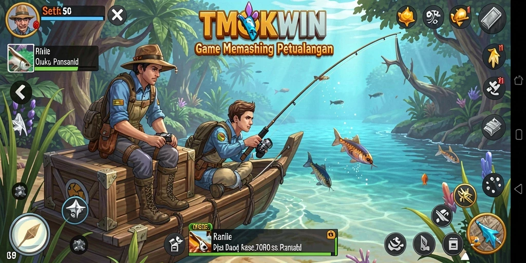 Tangkapan ikan yang realistis dalam gameplay TMOKWIN.
